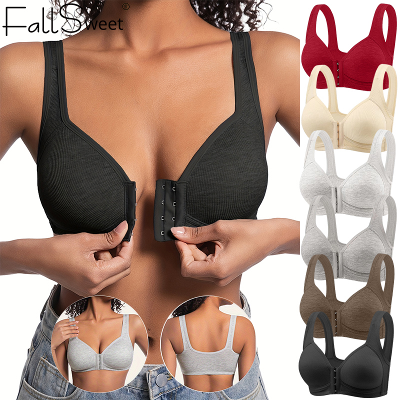 Mastectomy Bra Pocket - Fallsweet Nahtloser BH mit Vorderverschluss für